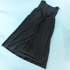 Eileen Fisher Black Sleeveless Knot Knee Length Shift Dress Size Medium